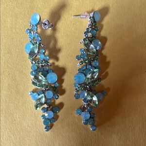 Elegant Blue and Green Dangle Earrings
